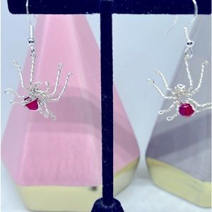 Handmade spider earrings